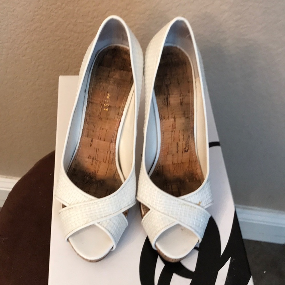 Nine West white heels